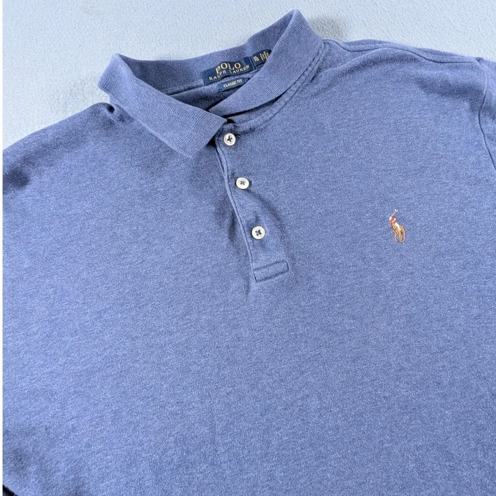 Polo Ralph Lauren Polo Shirt Mens XL‎ Blue Classic Fit Short Sleeve Logo